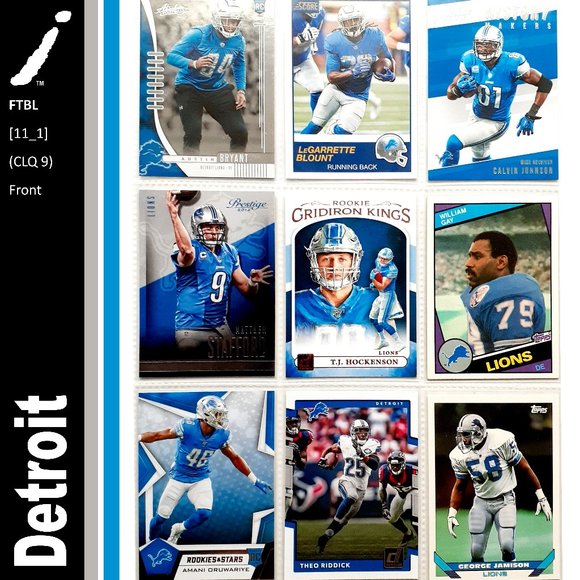 NFL Other - Detroit Lions 9 Card Lot - FTBL [11_1]